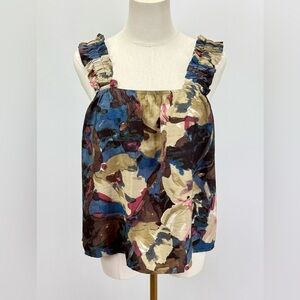 NINE BRITTON Multicolor Ruffled Sleeveless Blouse size S